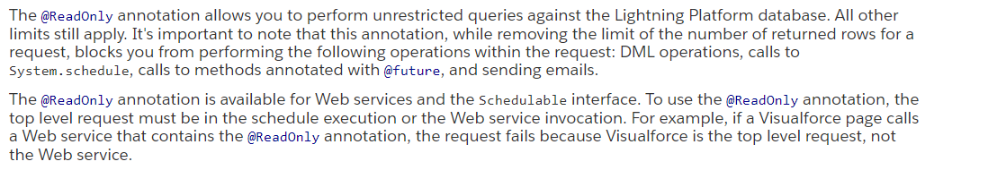 Salesforce on @readonly annotation
