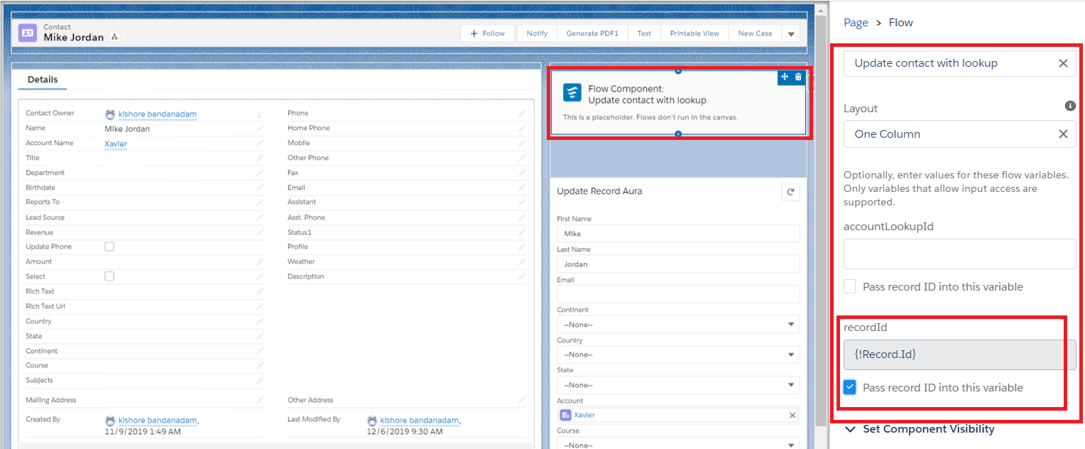 Add Flow Component to Record Page in Lightning flow builder