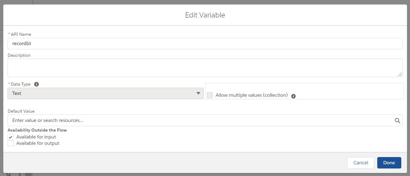 record Id flow builder
