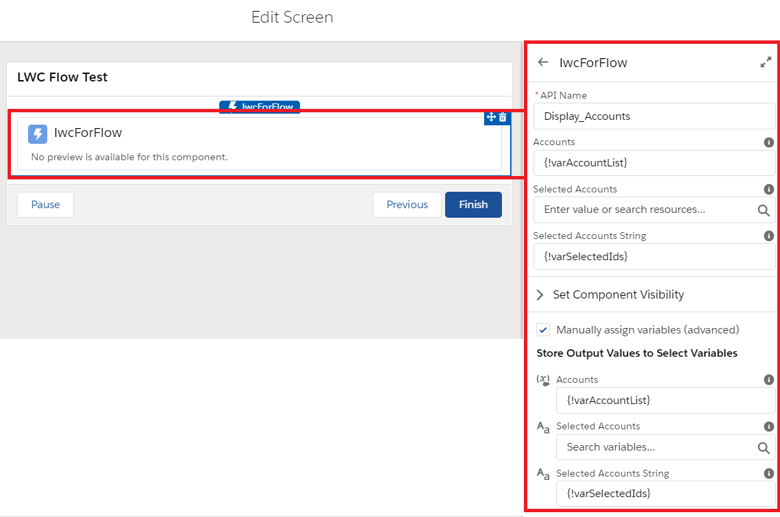 LWC Screen Element lightning flow builder