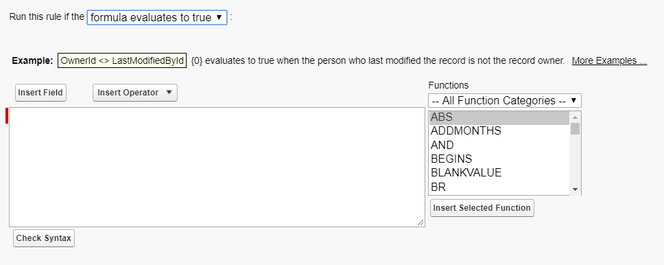Select the evaluation criteria in workflow
